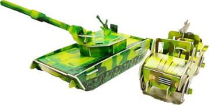 Puzzle 3D - Czołg + Jeep