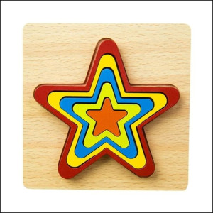Drewniane Puzzle Geometryczne vol. 1 GWIAZDY