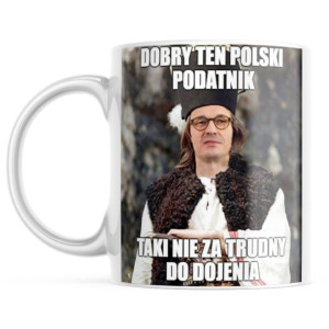 Kubek Morawiecki janosik podatki Pis premium smacznej kawusi