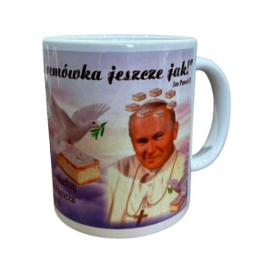 Kubek  Papież Jan Paweł II + kod QR BARKA