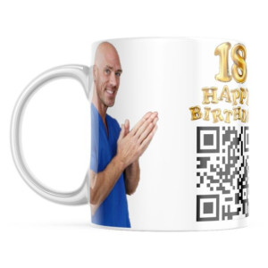 Kubek łysy z brazzers johnny sins kod QR prezent na 18 urodziny dzień