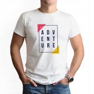 Koszulka Męska BIAŁA roz M wzór ADVENTURE 05