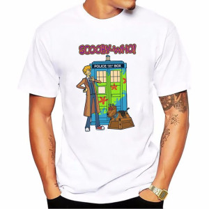 Koszulka MĘSKA Biała rozm L nadruk SCOOBY DOO 01