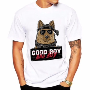 Koszulka MĘSKA Biała rozm M nadruk GOOD BOY 01