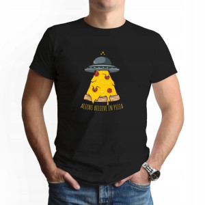 Koszulka Męska CZARNA roz 3XL wzór ALIEN PIZZA 01