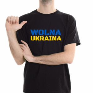Koszulka Męska WOLNA UKRAINA Stop Wojnie War - L