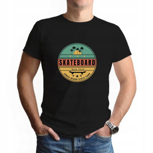 Męski Podkoszulek Koszulka Czarna S SKATEBOARD 01