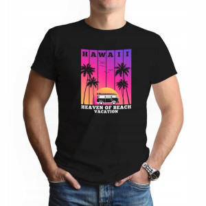 Męski Podkoszulek Koszulka Czarny L HAWAI 02