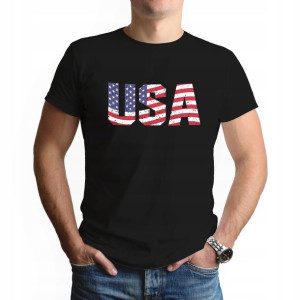 Męski Podkoszulek Koszulka Czarny M USA 02