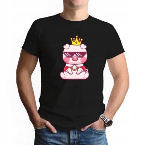Męski Podkoszulek Koszulka Czarny S PIG QUEEN 01