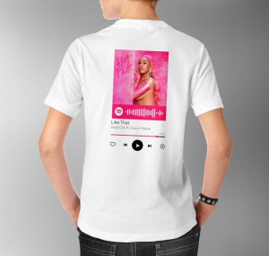 Modna Koszulka Męska 3XL BIAŁY TYŁ QR SPOTIFY 21