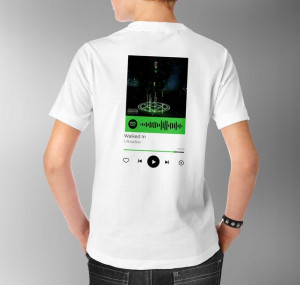 Modna Koszulka Męska 3XL BIAŁY TYŁ QR SPOTIFY 25