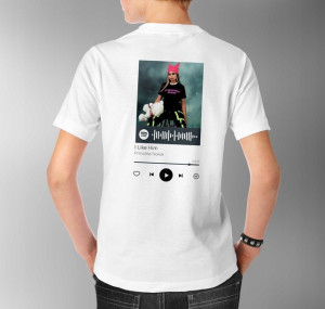 Modna Koszulka Męska 3XL BIAŁY TYŁ QR SPOTIFY 38