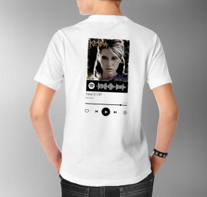 Modna Koszulka Męska 3XL BIAŁY TYŁ QR SPOTIFY 48