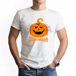 Modna Koszulka Męska BIAŁA XXL wzór HALOWEEN 08