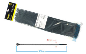 Opaska zaciskowa BOSMA 3,6*370 mm black (100 pcs)