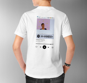 Modna Koszulka Męska L BIAŁY TYŁ QR SPOTIFY 05