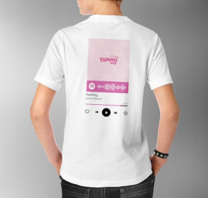 Modna Koszulka Męska L BIAŁY TYŁ QR SPOTIFY 07