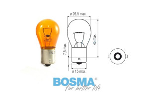 Żarówka BOSMA 12V 21W BA15s pomarańczowa (4155) OP 10 SZT