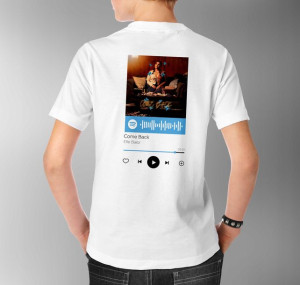 Modna Koszulka Męska L BIAŁY TYŁ QR SPOTIFY 69