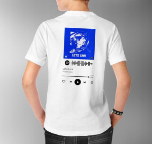 Modna Koszulka Męska M BIAŁY TYŁ QR SPOTIFY 40