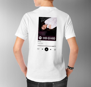Modna Koszulka Męska M BIAŁY TYŁ QR SPOTIFY 55