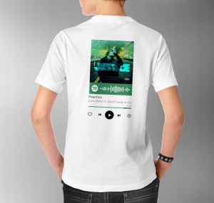 Modna Koszulka Męska M BIAŁY TYŁ QR SPOTIFY 57