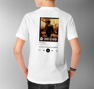 Modna Koszulka Męska M BIAŁY TYŁ QR SPOTIFY 63