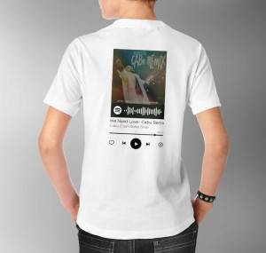 Modna Koszulka Męska M BIAŁY TYŁ QR SPOTIFY 75