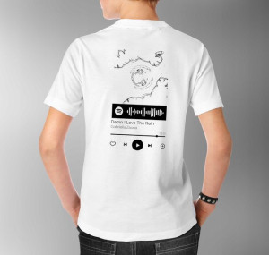 Modna Koszulka Męska M BIAŁY TYŁ QR SPOTIFY 76