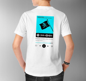 Modna Koszulka Męska M BIAŁY TYŁ QR SPOTIFY 96