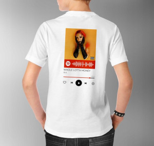 Modna Koszulka Męska M BIAŁY TYŁ QR SPOTIFY 98
