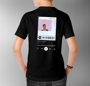 Modna Koszulka Męska M CZARNY TYŁ QR SPOTIFY 05
