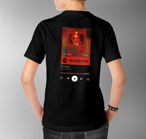 Modna Koszulka Męska M CZARNY TYŁ QR SPOTIFY 09