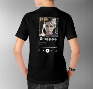Modna Koszulka Męska M CZARNY TYŁ QR SPOTIFY 45