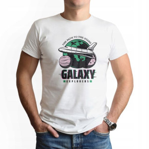 Modna Koszulka Męska nadruk M GALAXY EXPLORES 01