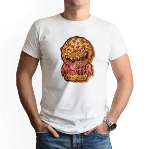 Modna Koszulka Męska nadruk S MONSTER COOKIE 01