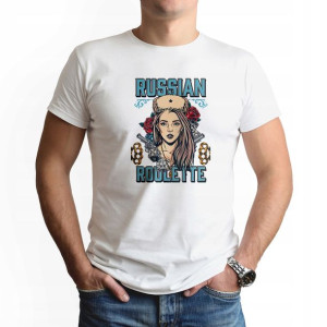 Modna Koszulka Męska S wzór RUSSIAN ROULETTE 01