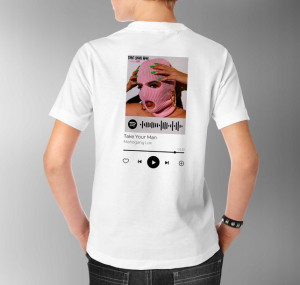 Modna Koszulka Męska XL BIAŁY TYŁ QR SPOTIFY 2
