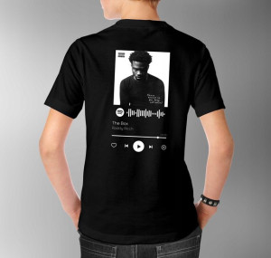 Modna Koszulka Męska XL CZARNY TYŁ QR SPOTIFY 11