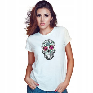 Koszulka Damska Biała r.XXL wzór SKULL CZASZKA 01