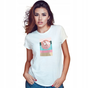 Koszulka Damska Biała roz L wzór GIRL FASHION 02