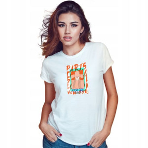 Koszulka Damska Biała roz L wzór GIRL FASHION 03