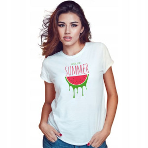 Koszulka Damska Biała roz M wzór HELLO SUMMER 01