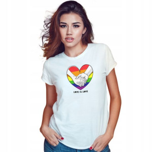 Koszulka Damska Biała roz XXL wzór LOVE IS LOVE 02