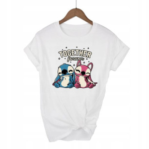 Koszulka DAMSKA Biała rozm M nadruk LILO STITCH 03