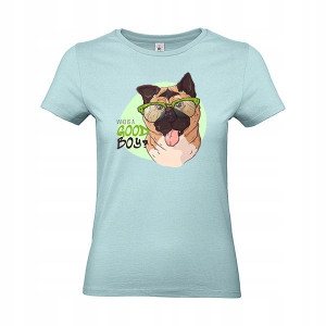 Koszulka Damska Miętowa roz XL wzór SWEET DOG 02