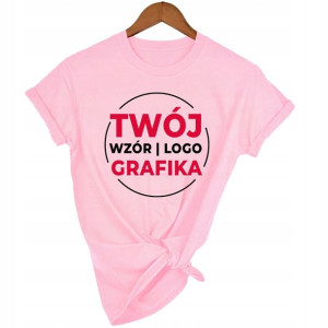 Koszulka Damska Różowa KREATOR TWÓJ WZÓR LOGO - L