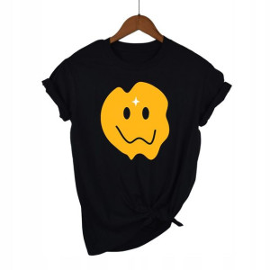 Modna Koszulka Damska Czarna EMOJI EMOTKI Wzory XL