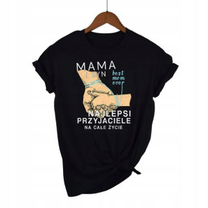 Modna Koszulka Damska Czarna r XL prezent MAMA 03